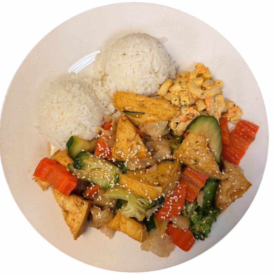 House Special BBQ Tofu with Mixed Veggies.